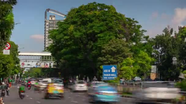 Jakarta Indonesië Maart 2020 Jakarta Dag Tijd Stadsverkeer Luchtfoto Timelapse — Stockvideo