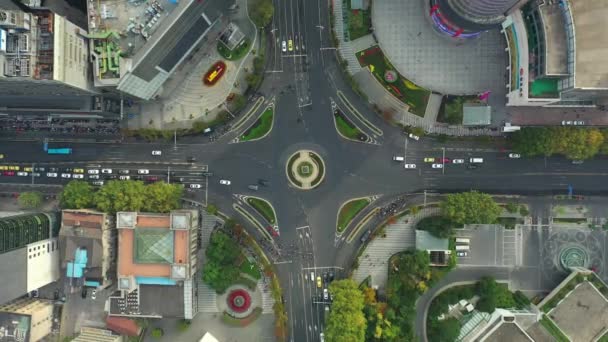 Дневной Полет Над Нанкинском Городской Воздушной Панорамой — стоковое видео