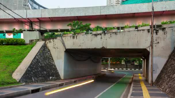 Jakarta Indonesië Maart 2020 Jakarta Dag Tijd Stadsverkeer Luchtfoto Timelapse — Stockvideo