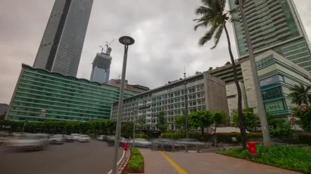 Jakarta Indonesië Maart 2020 Jakarta Dag Tijd Stadsverkeer Luchtfoto Timelapse — Stockvideo