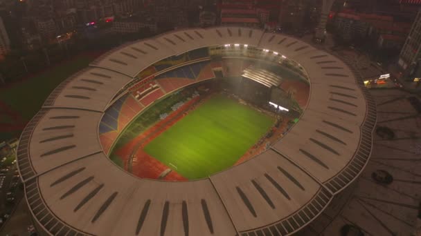 Bewölkt Tag Changsha Stadt Berühmten Stadion Luftbild China — Stockvideo