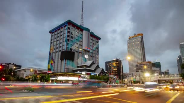 Jakarta Indonésie Mars 2020 Jakarta Nuit Circulation Aérien Timelapse Séquences — Video