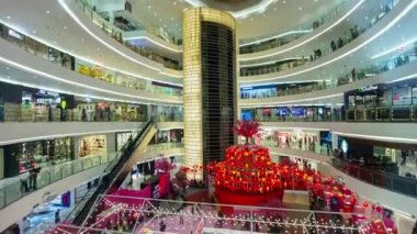 JAKARTA - Endonezya - 22 Mart 2020: şehrin ünlü alışveriş merkezi yürüyüşü panorama 4k zaman aralığı 22 Mart 2020 jakarta Endonezya. 