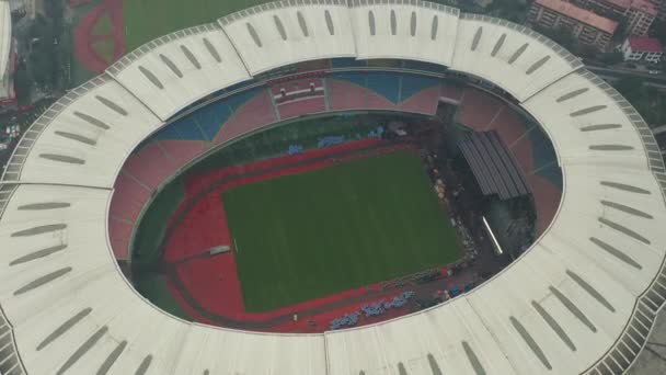 Journée Nuageuse Changsha Ville Célèbre Stade Panorama Aérien Chine — Video