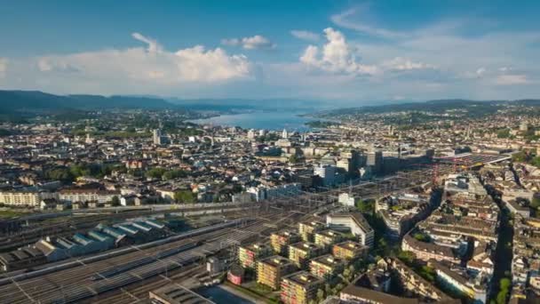Hora Del Día Fotografía Del Panorama Urbano Zurich Suiza — Vídeos de Stock