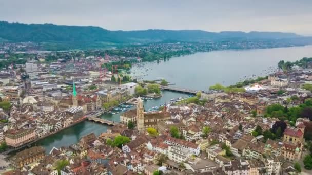 Dag Beelden Van Zürich Stadsgezicht Panorama Zwitserland — Stockvideo