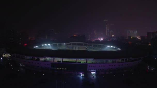 Пасмурный День Changsha Город Известный Стадион Воздушная Панорама Китай — стоковое видео