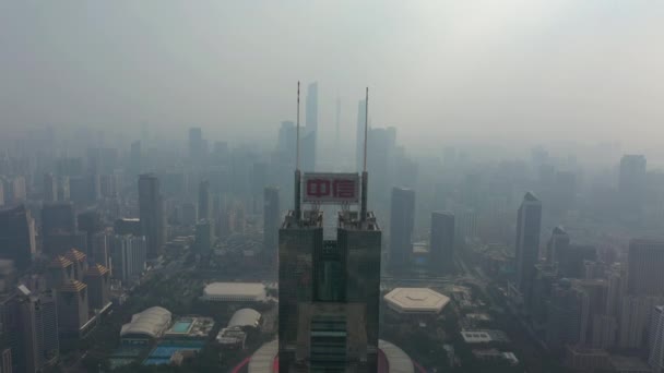 Dia Tempo Guangzhou Paisagem Urbana Industrial Panorama Aéreo Imagens China — Vídeo de Stock