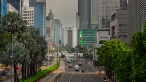 Jakarta Indonezja Marca 2020 Dżakarta Dzień Ruchu Miejskiego Powietrza Timelapse — Wideo stockowe