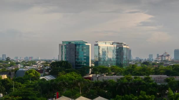 Jakarta Indonesia Marzo 2020 Skyline Della Città Jakarta Con Moderni — Video Stock