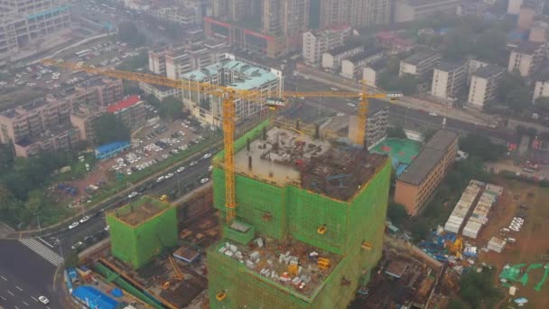 Changsha Solrig Dag Berømt Downtown Kulturelle Kompleks Delta Bugt Antenne – Stock-video