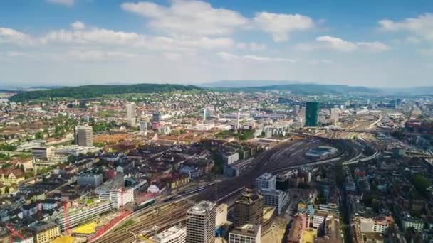 Hora Dia Filmagem Panorama Paisagem Urbana Zurique Suíça — Vídeo de Stock