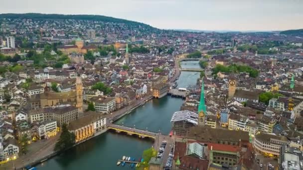 Dag Beelden Van Zürich Stadsgezicht Panorama Zwitserland — Stockvideo