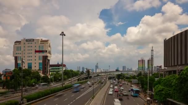 Jakarta Indonesië Maart 2020 Jakarta Dag Tijd Stadsverkeer Luchtfoto Timelapse — Stockvideo