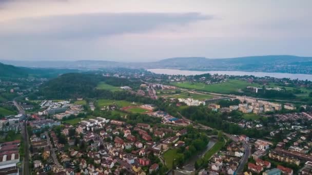 Hora Del Día Fotografía Del Panorama Urbano Zurich Suiza — Vídeos de Stock