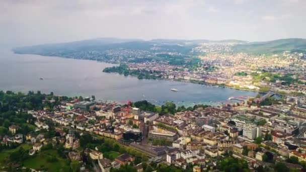 Tageszeit Aufnahmen Des Zürcher Stadtpanoramas Schweiz — Stockvideo