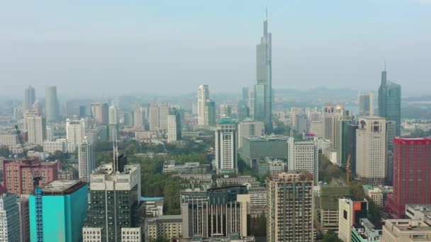 Nappali Repülés Nanjing Város Légi Panoráma Felvételek — Stock videók