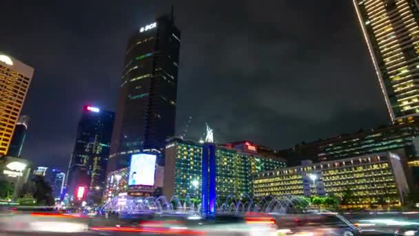 Jakarta 印度尼西亚2020年3月19日 雅加达夜间交通4K次航时镜头 — 图库视频影像