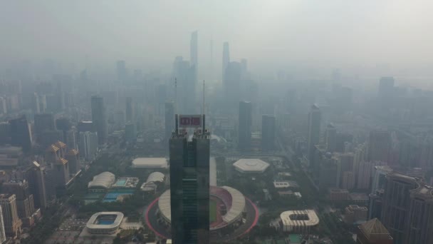 Dia Tempo Guangzhou Paisagem Urbana Industrial Panorama Aéreo Imagens China — Vídeo de Stock