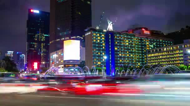 Jakarta 印度尼西亚2020年3月19日 雅加达夜间交通4K次航时镜头 — 图库视频影像