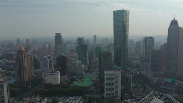 Tagesflug Über Der Stadt Nanjing Aus Der Luft Filmmaterial — Stockvideo