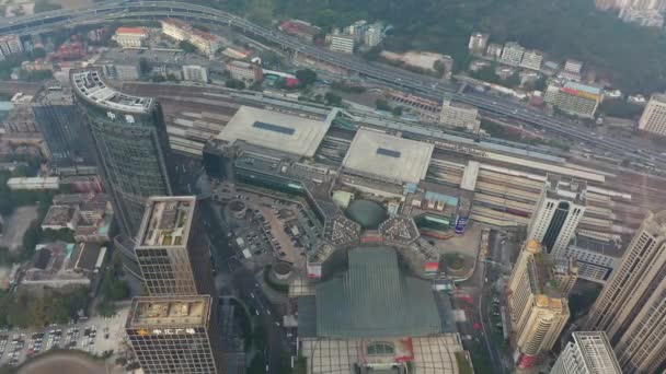 Jour Guangzhou Paysage Urbain Industriel Panorama Aérien Images Chine — Video