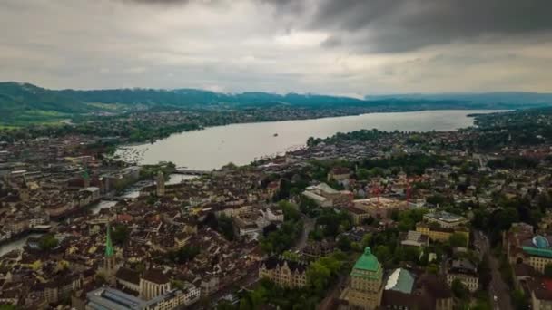 Gün Zürih Şehir Manzarası Görüntüsü Sviçre — Stok video