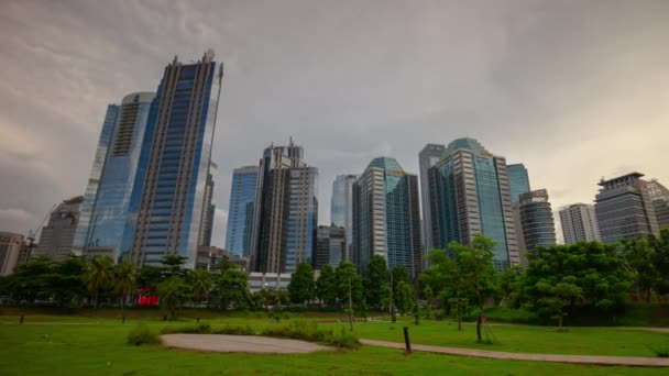 Jakarta Indonesien Marts 2020 Jakarta Byens Skyline Med Moderne Kontorbygninger – Stock-video