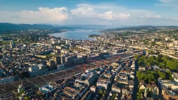 Dag Tid Bilder Zürich Stadsbild Panorama Schweiz — Stockvideo