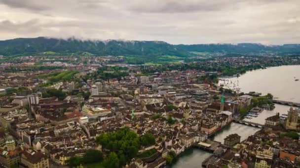 Dag Tid Bilder Zürich Stadsbild Panorama Schweiz — Stockvideo