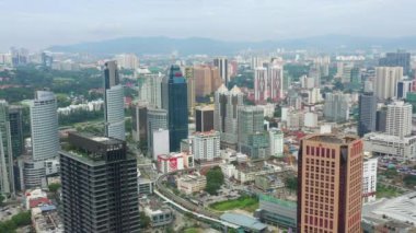 KUALA LUMPUR, MALAYSIA - SEPTEMBER 25 2018: kuala lumpur şehir merkezi panorama 4k circa 25 Eylül 2019 kuala lumpur, malaysia.r, malaysia.
