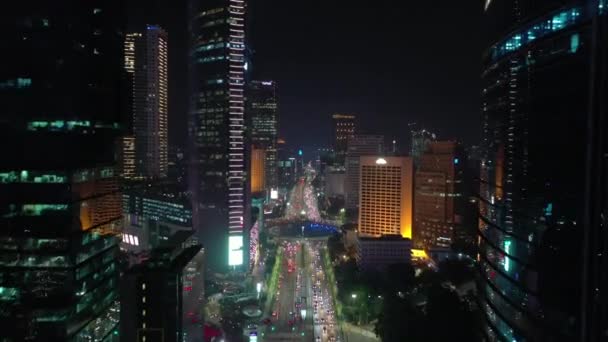 Kuala Lumpur Malásia Setembro 2020 Kuala Lumpur Night Traffic Aerial — Vídeo de Stock