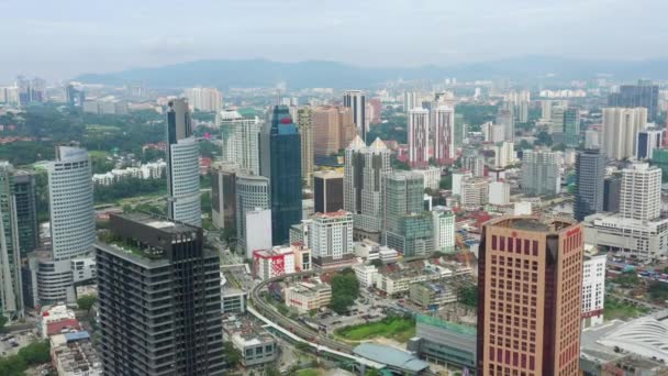 Kuala Lumpur Malaysia September 2018 Kuala Lumpur Downtown Air Panorama — Stockvideo