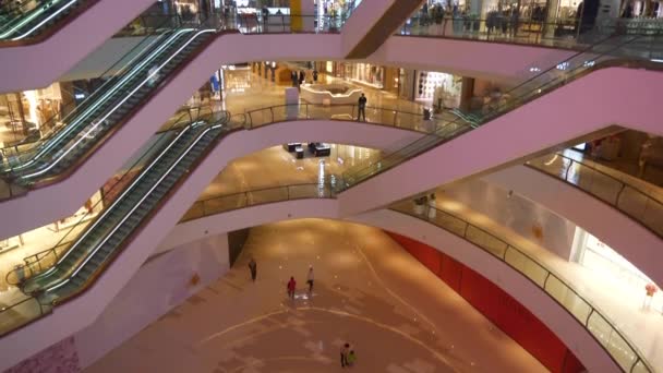 Chengdu Cidade Central Shopping Center Salão Principal Topdown Panorama China — Vídeo de Stock