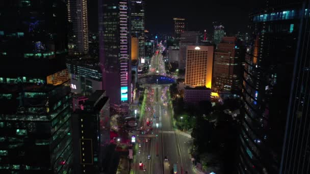 Куала Лумпур Малайзия Сентября 2020 Куала Лумпур Ночного Движения Воздушной — стоковое видео