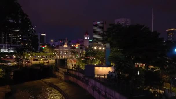 Kuala Lumpur Malaysia September 2019 Night Illuminated Kuala Lumpur Center — стокове відео