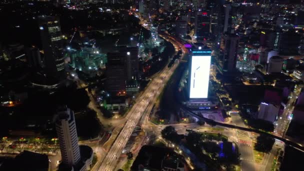 Kuala Lumpur Malaysia Setembro 2019 Noite Iluminada Kuala Lumpur Centro — Vídeo de Stock