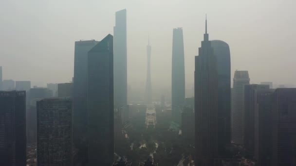 Den Guangzhou Průmyslové Město Letecké Panorama Video Porcelán — Stock video