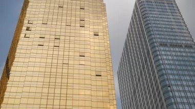 Guangzhou şehrindeki modern gökdelenler, 4k panorama  
