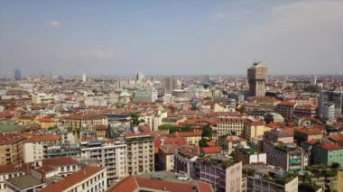 Milano şehir manzarasının havadan görünüşü, İtalya 
