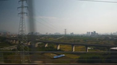 Guangzhou 'ya tren yolculuğu, Çin, POV, 4K 