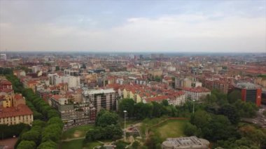 Milano şehir manzarasının havadan görünüşü, İtalya 