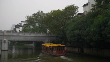 Nanjing şehrinin gündüz panoraması, Çin, 4k 