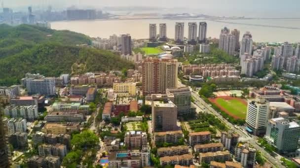 Vue Panoramique Aérienne Ville Zhuhai Chine Time Lapse — Video