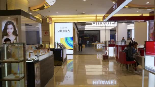 Kända Köpcentrum Qingdao Centrum Kina Panorama — Stockvideo