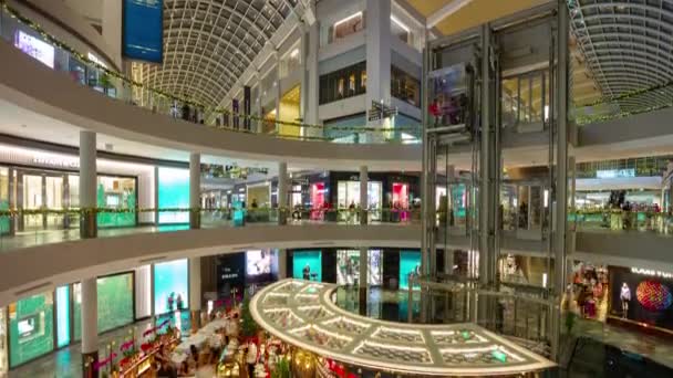 Interiér Hlavní Haly Novém Nákupním Centru Singapur Time Lapse — Stock video