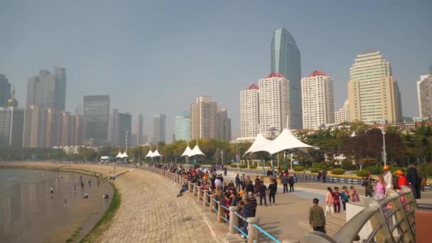 Slavný Olympijský Záliv Městě Qingdao Čína — Stock video