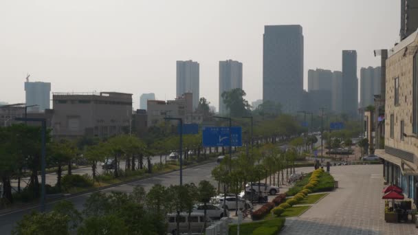 Foshan Város Modern Építészete Kína Panoráma — Stock videók