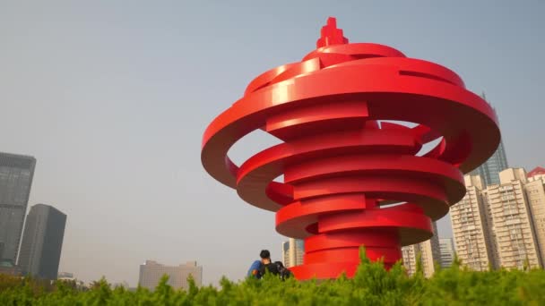 Stylová Památka Městě Qingdao Čína — Stock video