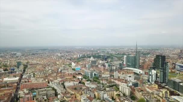 Aerial View District Milan City Italy — Stock Video